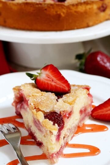 Fresh Strawberry Cream Cheese Cake is a soft, moist strawberry cake filled with fresh strawberries, cream cheese, and vanilla flavor.