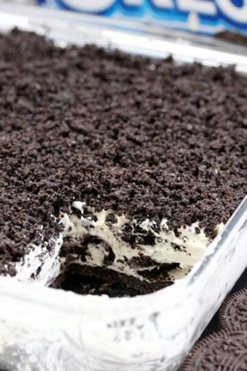 This Easy Frozen Oreo Dessert is light, frozen summer dessert… so easy to prepare - just perfect for Oreo cookie fans. The first layer is made of Oreo cookies and butter, than comes frozen layer of cream cheese, sugar, heavy cream, condensed milk, vanilla and crushed Oreo cookies with Oreo crumbs on the top. Yummy!!!